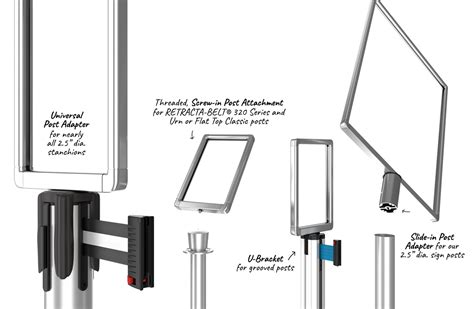 Designer Sign Frames Premium Stanchion Attachment Visiontron