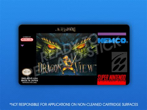 SNES - Dragon View Label | Retro Game Cases