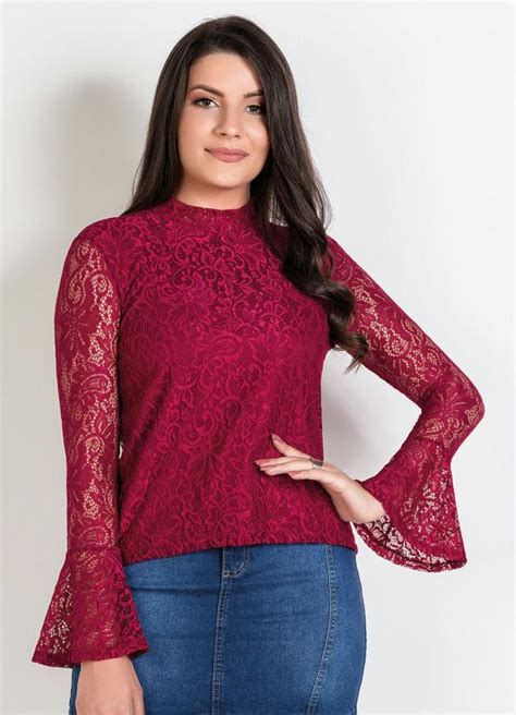 Blusa Em Renda Bord Moda Evang Lica Queima De Estoque