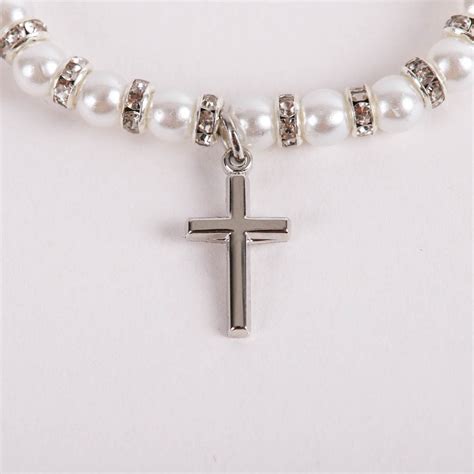 Bracelet - Pearls with Sterling Silver Cross Charm | Swanson Inc.