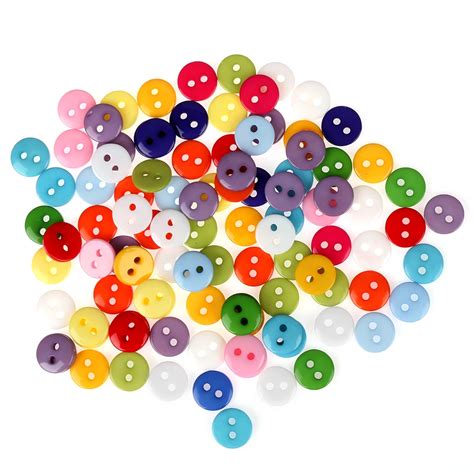 100Pcs Colorful Resin Button Sewing Buttons Scrapbooking Solid Mixed