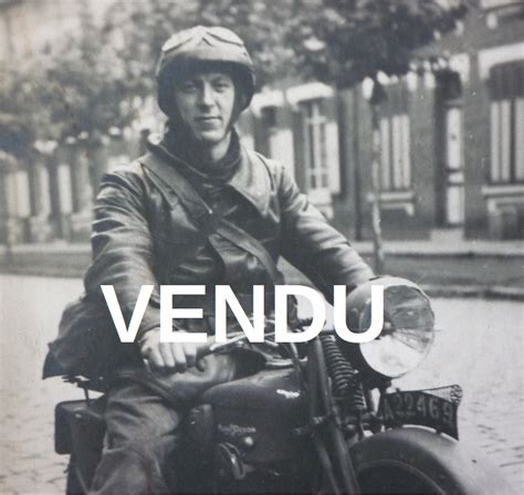 Photo D Un Motocycliste Militaire 1940 BROC EN GUCHE