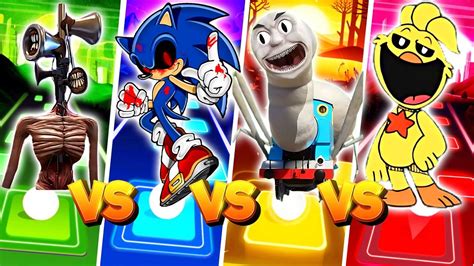 Siren Head Vs Sonic The Hedgehog Exe Vs Cursed Thomas Vs Kicken Chiken