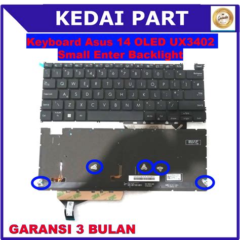 Jual Keyboard Asus Zenbook 14 OLED UX3402 UX3402z Small Enter Backlight