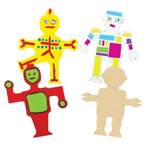 Wooden Robot Shapes - Pack of 20 | Wooden Shapes | CleverPatch - Art ...