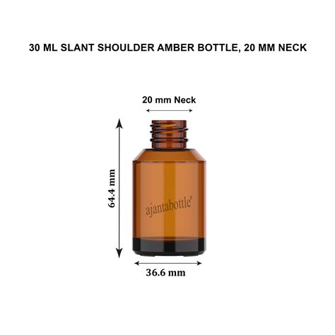 30 Ml Slant Shoulder Amber Glass Bottle Ajanta Bottle Pvt Ltd