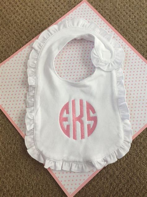 Monogrammed Bib Monogrammed Bibs Ruffle Baby Bib Monogram Etsy Baby