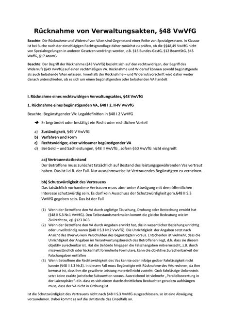 Schema R Cknahme Von Verwaltungsakten R Cknahme Von Verwaltungsakten