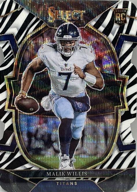 Malik Willis Select Concourse Zebra Price Guide Sports Card