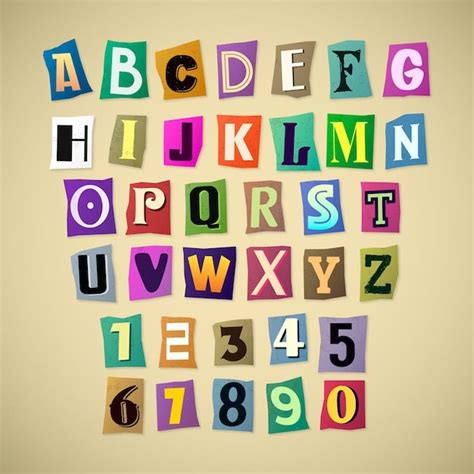 Free Vector Ransom Note Letter Pack Paper Style In 2024 Lettering