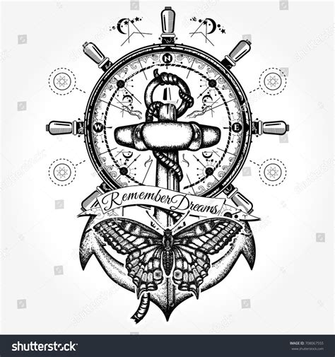 Рисунок якоря и штурвала - 75 фото