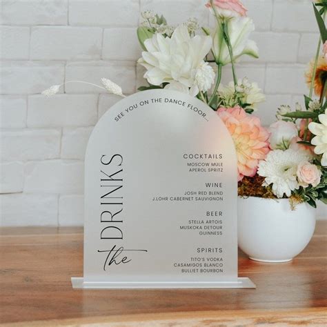 Modern Arched Bar Menu ORDER Through Link In DESCRIPTION Etsy