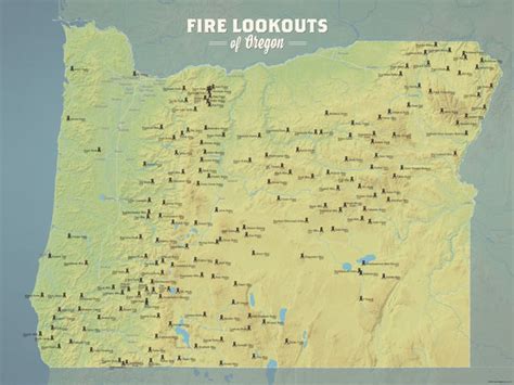 Oregon Fire Lookouts Map 18x24 Poster Best Maps Ever