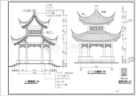 西南地区某钢筋混凝土结构四方重檐仿古亭全套施工图（建施结施）钢筋混凝土结构土木在线