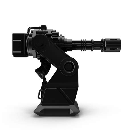 Minigun Turret D Model Ds Fbx Max Obj Free D