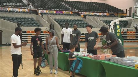 NSU basketball team holds Labor Day back to school giveaway | 13newsnow.com