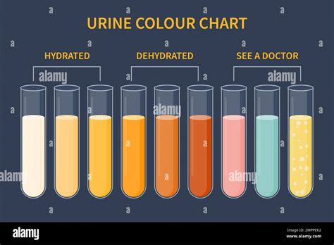 Urine Color Chart Illustration Of Dehydration Level Stock Vector Image