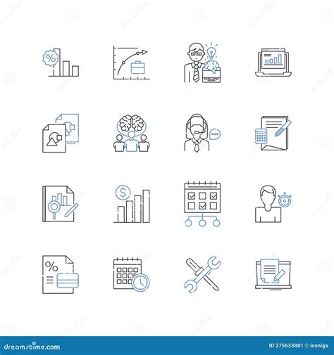 Performance Analytics Line Icons Collection Metrics Analysis