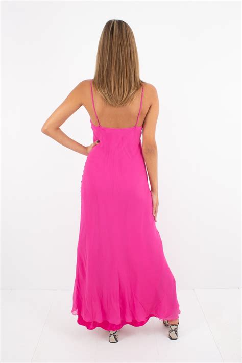Barbie Hot Pink Silk Maxi Dress Pure Silk Dress Silk Slip Etsy