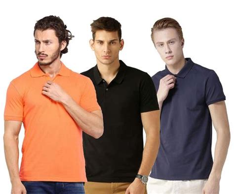 Buy Fastoche Men Multicolor Cotton Blend Polo Tshirt Pack Of 3 Online