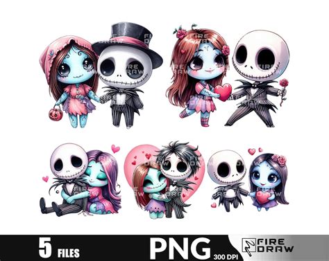 Jack And Sally Valentines Day Png File Nightmare Before Christmas Png