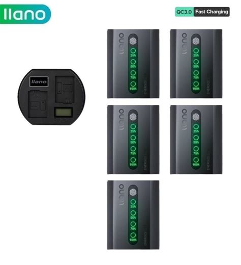 LLANO 綠巨能 5 Pcs Sony NP FZ100 Rechargeable Lithium Ion Batteries With