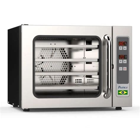 Forno Elétrico Industrial de Convecção 4 Assadeiras Vapor 220V Prática