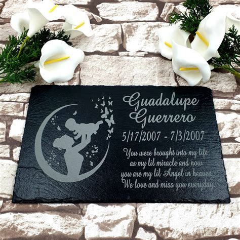 Personalised Memorial Slate Plaque Grave Marker Engraved With Etsy