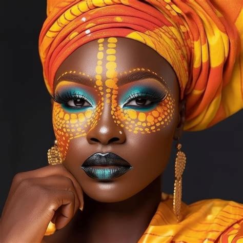 Premium Photo | Fashionable african makeup trends on black background ...