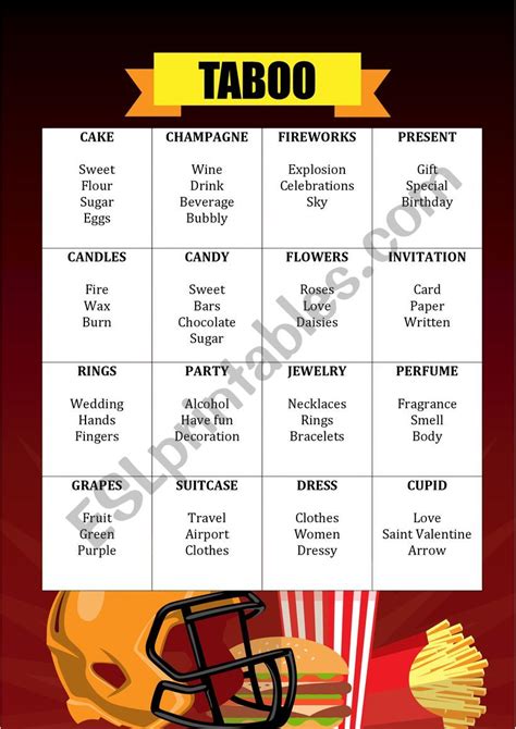 Celebrations Taboo Esl Worksheet By Yeison