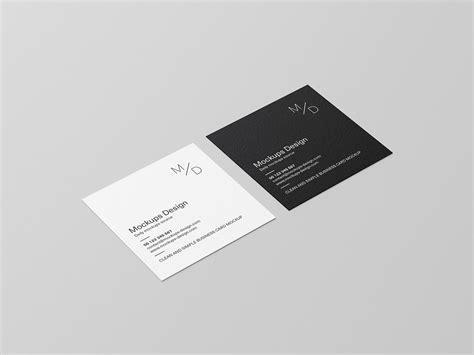 Free Square Business Card Mockup Mockups Design