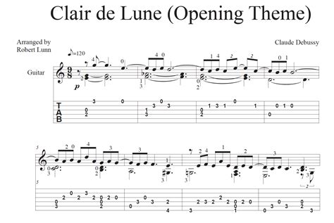 Clair De Lune Opening Theme Easy Arrangement Robert Lunn Composer