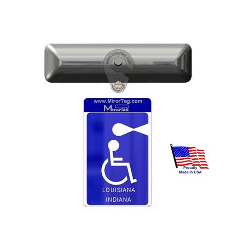 Handicap Parking Placard Tag Holder Short Size For Louisiana And Indiana States Disability Parking