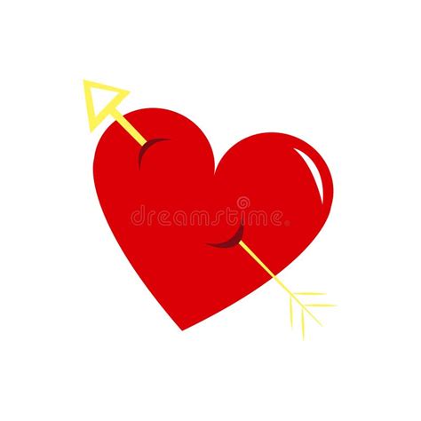 Isolated Heart Shape with an Arrow Sketch Stock Vector - Illustration ...