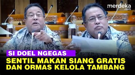 Emosi Rano Karno Si Doel Pdip Ngegas Soroti Makan Siang Gratis