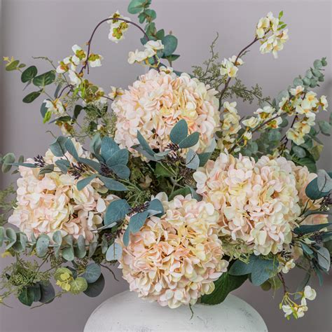 Faux Deluxe Spring Blush Hydrangea Bouquet Chosen By Jessica