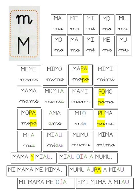 Actividades Con La Letra M Y P