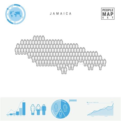 Jamaica People Icon Map. Stylized Vector Silhouette of Jamaica. Population Growth and Aging ...