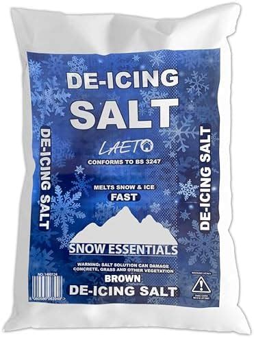 White De Icing Rock Salt Grit For Ice Snow Melting Kg Bag