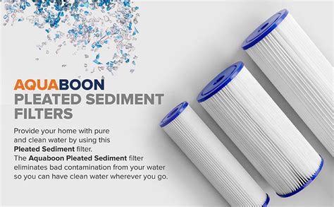 Aquaboon 5 Micron 10 Pleated Sediment Water Filter Replacement Cartridge Whole House Sediment