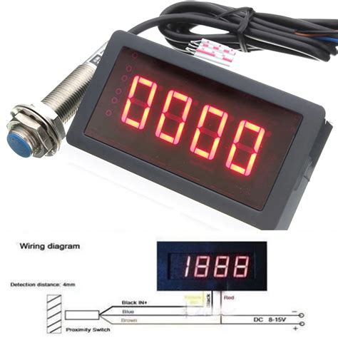 Digital Led Punch Tachometer Rpm Speed Panel Meter 4 Digit 9999rpm