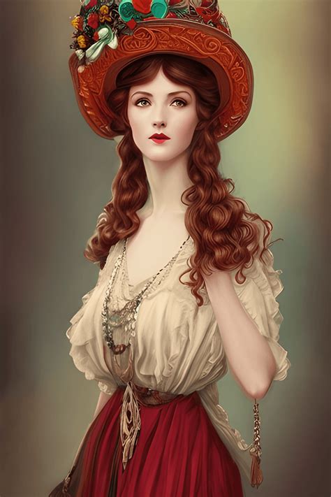 Beautiful Edwardian Woman Portrait · Creative Fabrica