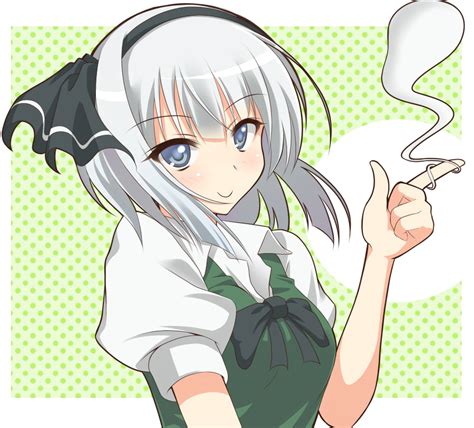 Safebooru Blue Eyes Bust Dansa Ghost Hairband Hitodama Konpaku Youmu