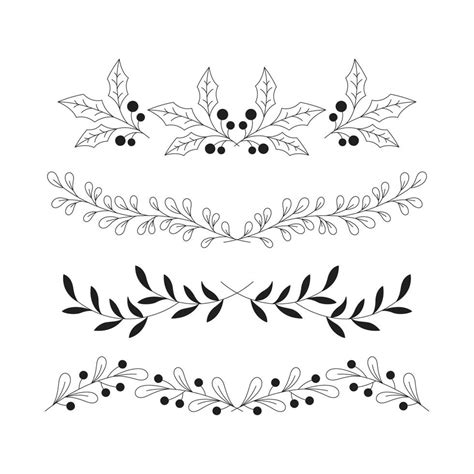 hand drawn black and white border leaves vector illustration 18715539 Vector Art at Vecteezy