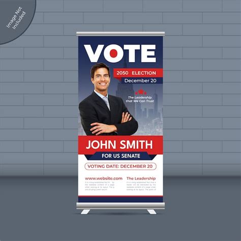 Premium Vector Election Campaign Roll Up Banner Template Or Political