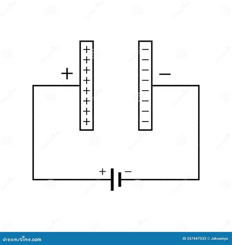 Parallel Plate Capacitor In Circuit Stock Vector Illustration Of