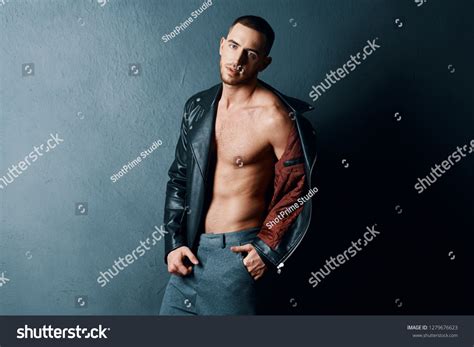 Sexy Man Leather Jacket Naked Torso Stock Photo Shutterstock