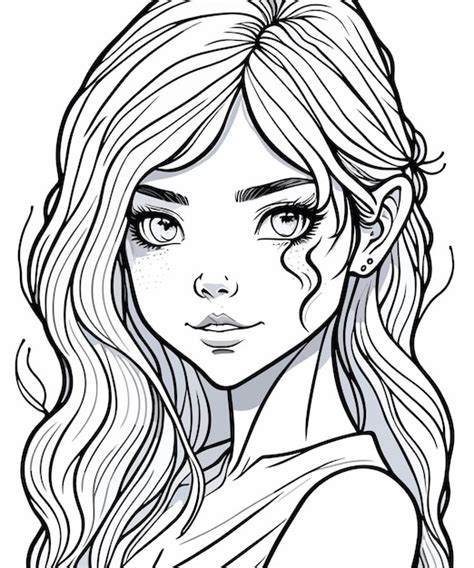 Premium Vector | Digital drawing sketch art of beautiful young woman ...