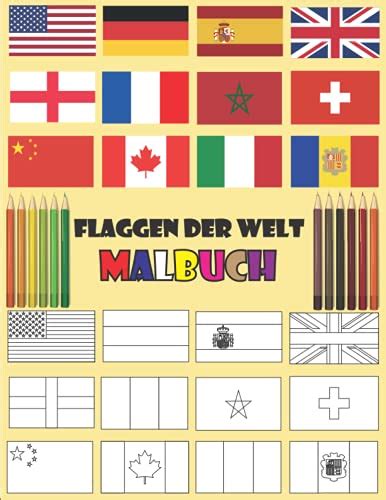 flaggen der welt MALBUCH das Flaggen Malbuch für Geographie