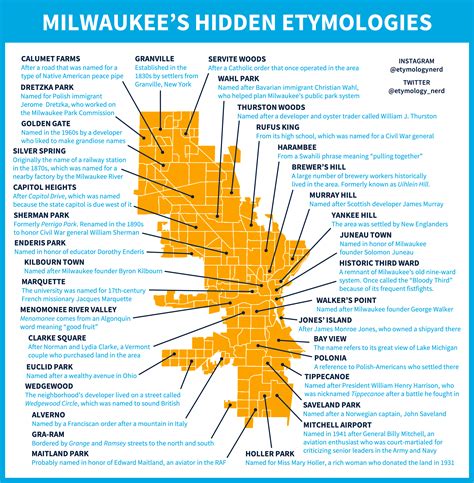 Milwaukee Neighborhood Map Milwaukee Neighborhood Typography Map